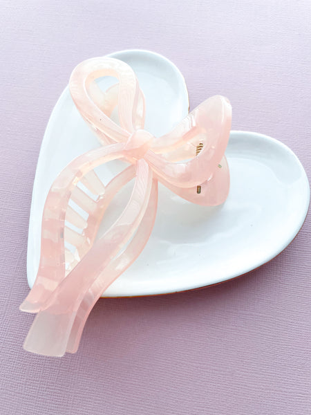 Pink Bow Claw Clip