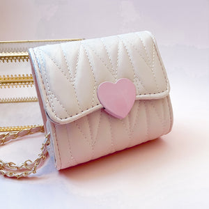 PINK Heart Faux Leather Purse