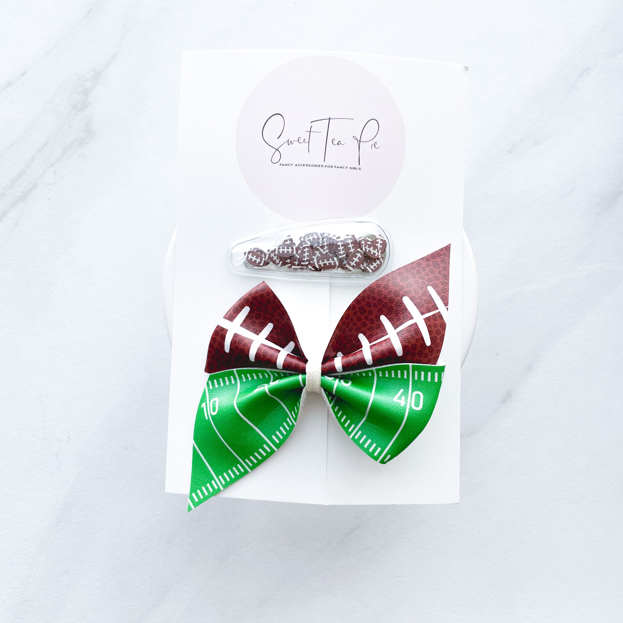 Football Shaker Snap Clip (Bow not included)