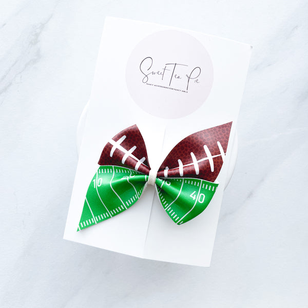 Football Pinwheel Hair Bow
