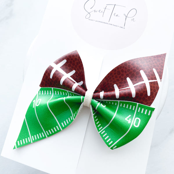 Football Pinwheel Hair Bow
