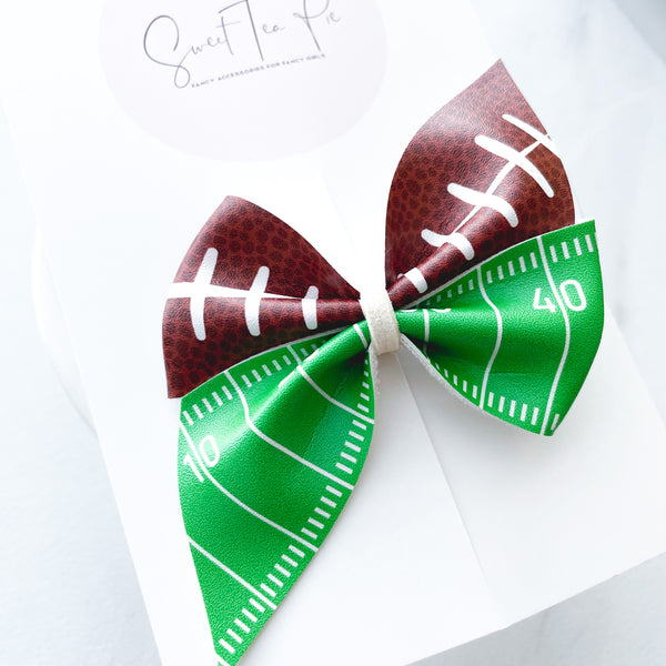 Football Pinwheel Hair Bow