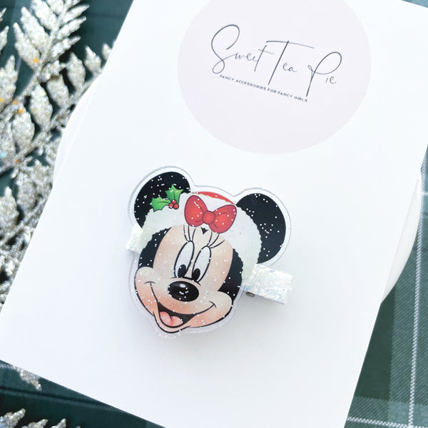 Minnie Mouse Christmas Glam Clip