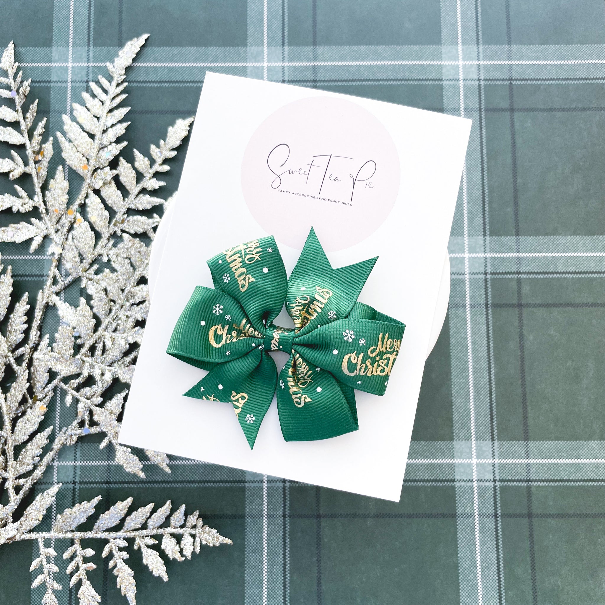 Merry Christmas Ribbon Hair Bow