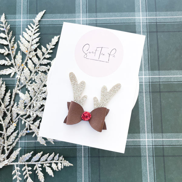 Reindeer Mini Hair Bow