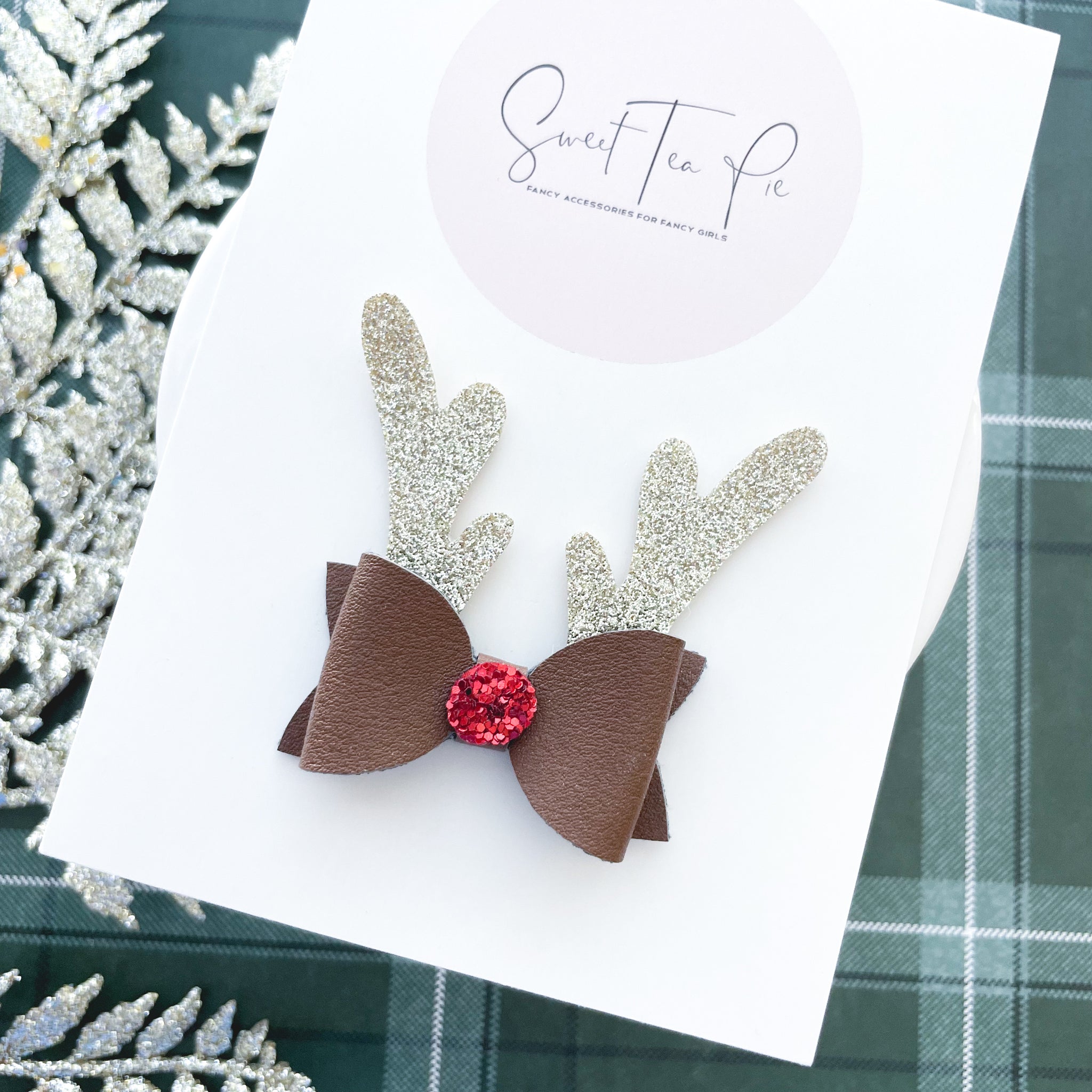 Reindeer Mini Hair Bow