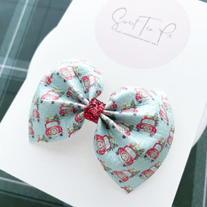 Tree Farm Faux Leather Hair Bow