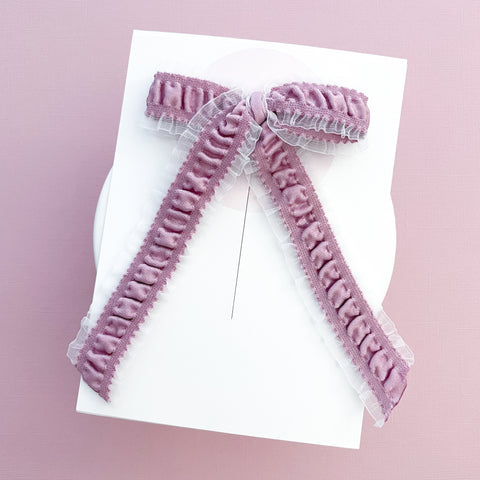 Dusty Pink Fable Ribbon Hair Bow