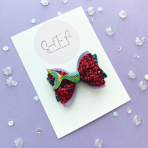 Mermaid Vibes Pinched Loop Hair Bow