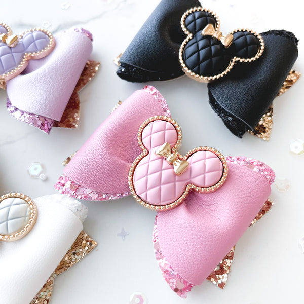 Pink Minnie Pinched Loop Hair Bow