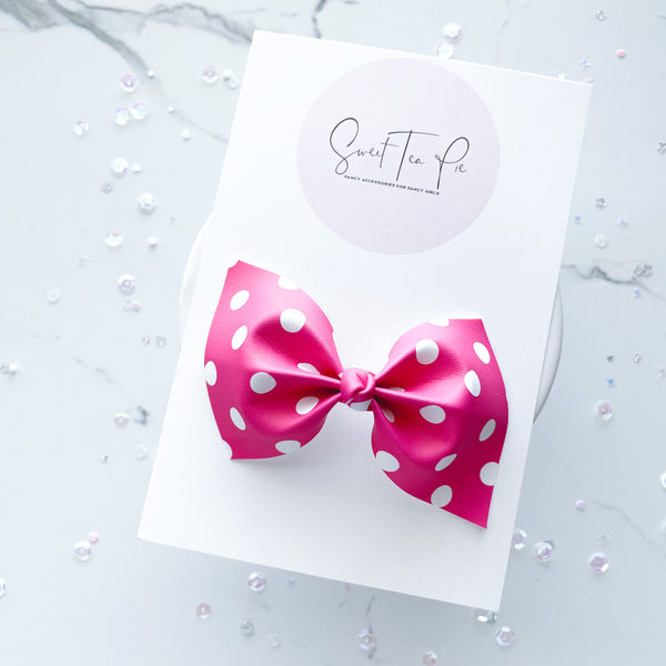 Pink Dot Knot Hair Bow