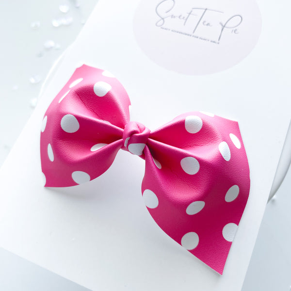 Pink Dot Knot Hair Bow
