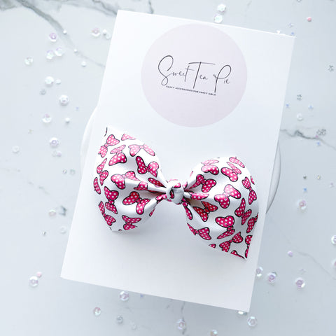 Pink Mouse Bow Hair Bow