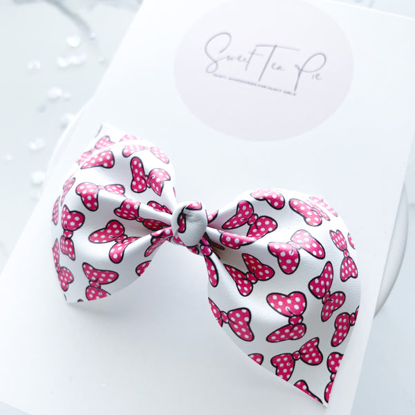 Pink Mouse Bow Hair Bow