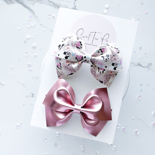 Pink Metallic Modern Lu Hair Bow