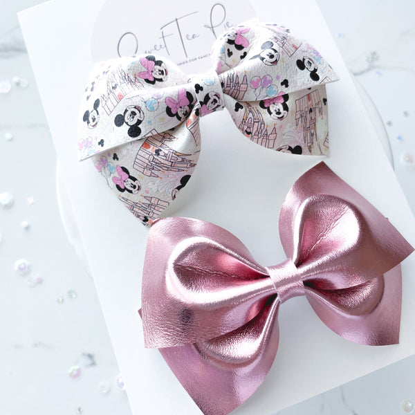 Pink Metallic Modern Lu Hair Bow