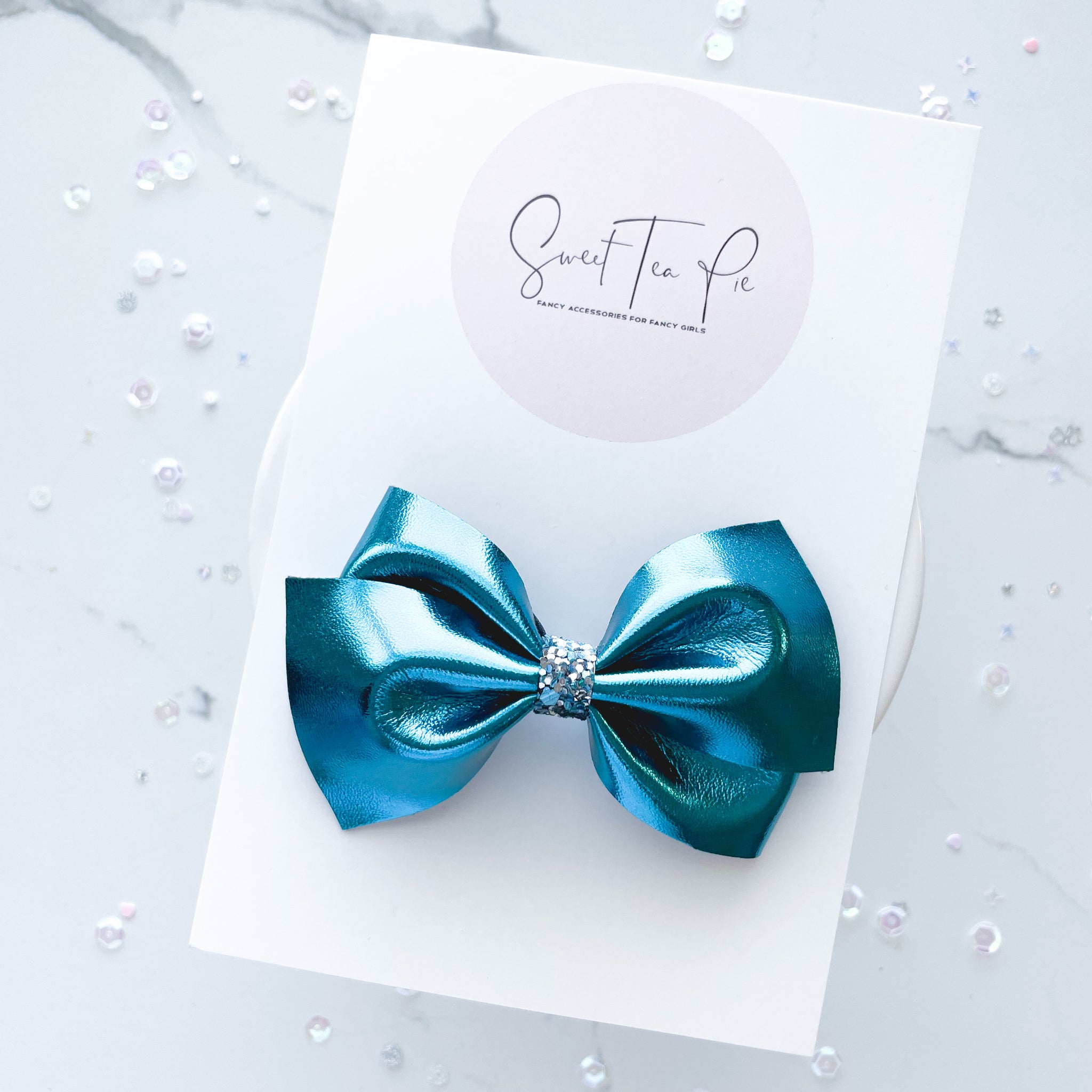 Elsa Metallic Hand Tied Hair Bow