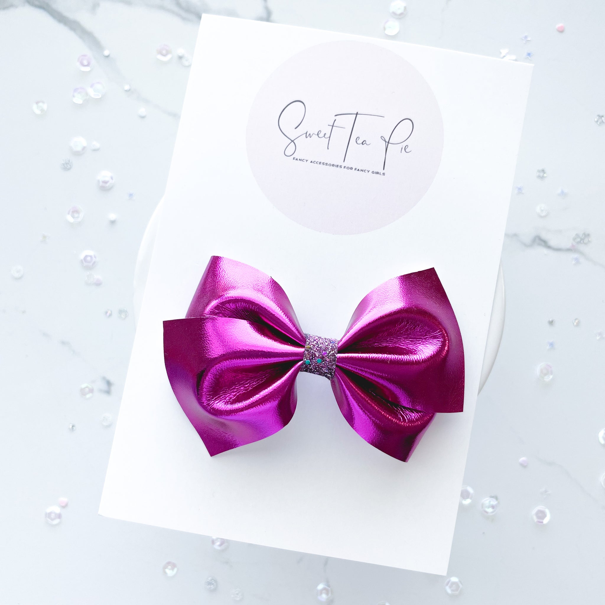 Anna Metallic Hand Tied Hair Bow