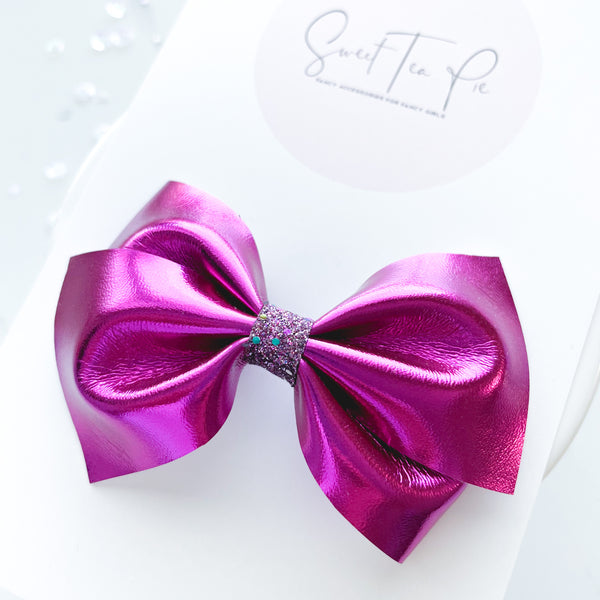 Anna Metallic Hand Tied Hair Bow