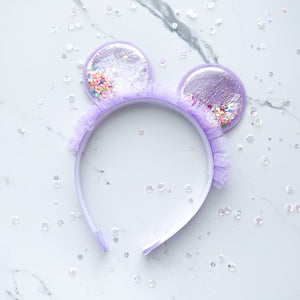 Purple Mouse Ear Shaker Headband