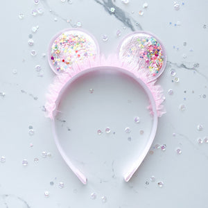 Pink Mouse Ear Shaker Headband