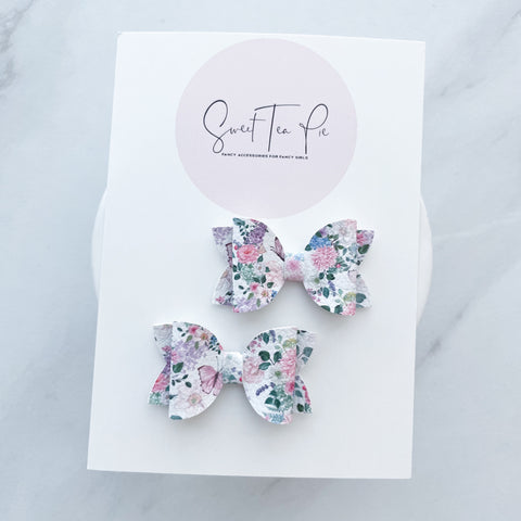 Butterfly Garden Pigtail Hair Bows