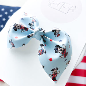 Patriotic Mouse Knot Hair Bow