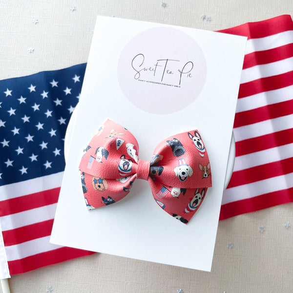 Patriotic Pups Modern Lu Hair Bow