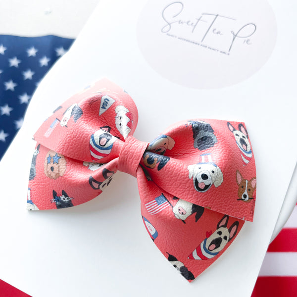 Patriotic Pups Modern Lu Hair Bow