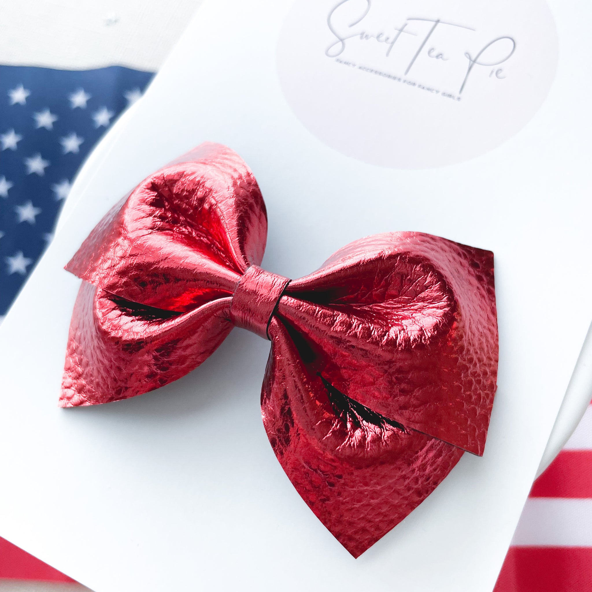 Metallic Red Modern Lu Hair Bow