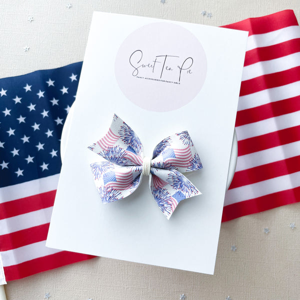 Old Glory Pinwheel Hair Bow