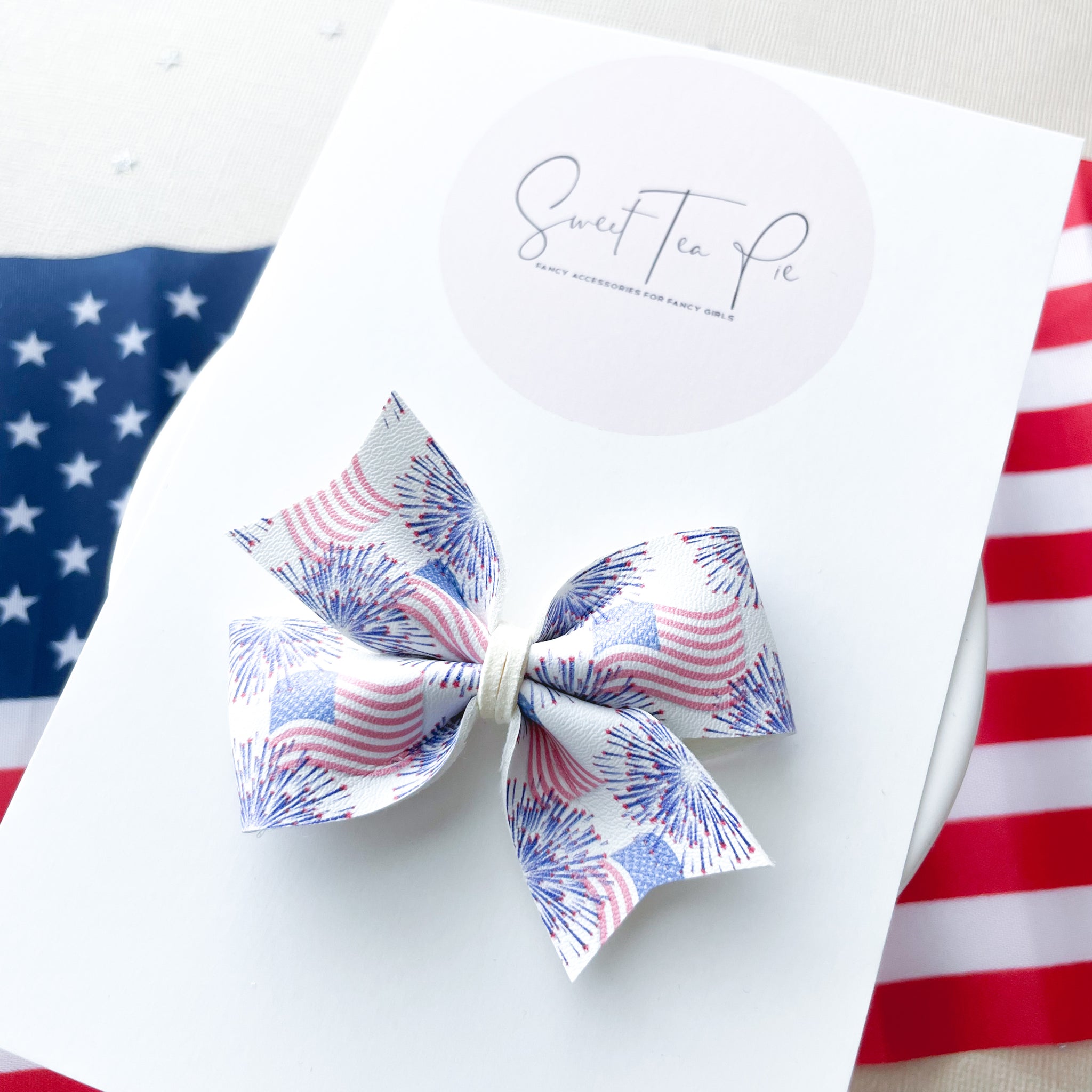 Old Glory Pinwheel Hair Bow