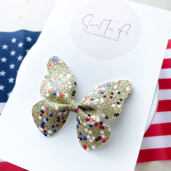 Red, Gold and Blue Butterfly Clip