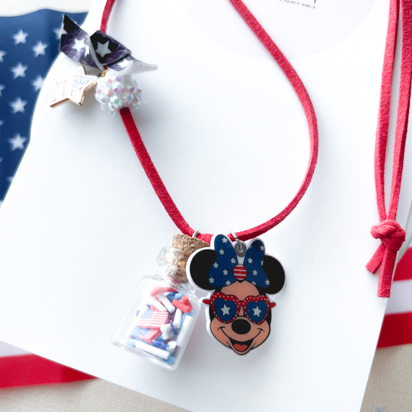 Happy 4th Minnie Mouse Shaker Necklace