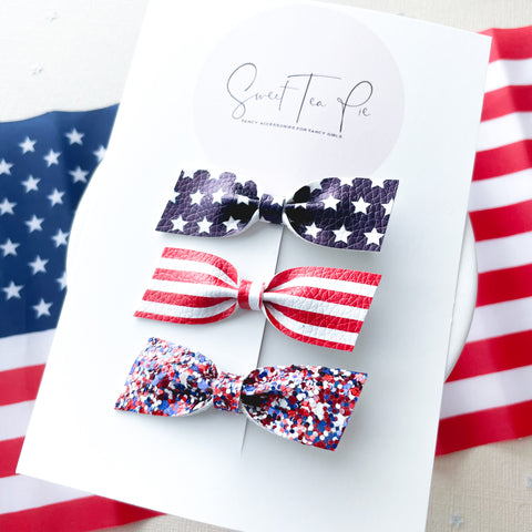 Baby Bow Set of 3 - Stars and Stripes