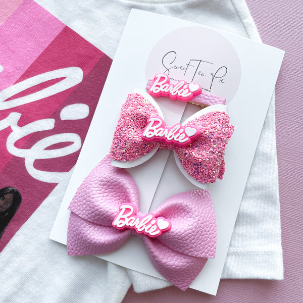 Barbie Girl Pinched Loop Hair Bow