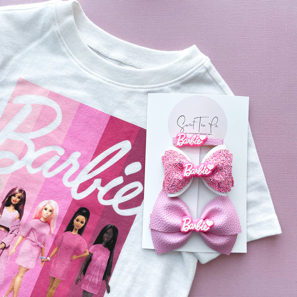 Barbie Girl Pinched Loop Hair Bow