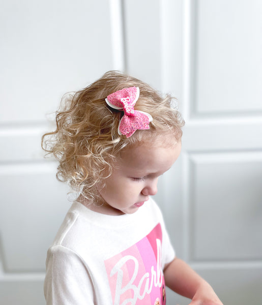 Barbie Girl Pinched Loop Hair Bow