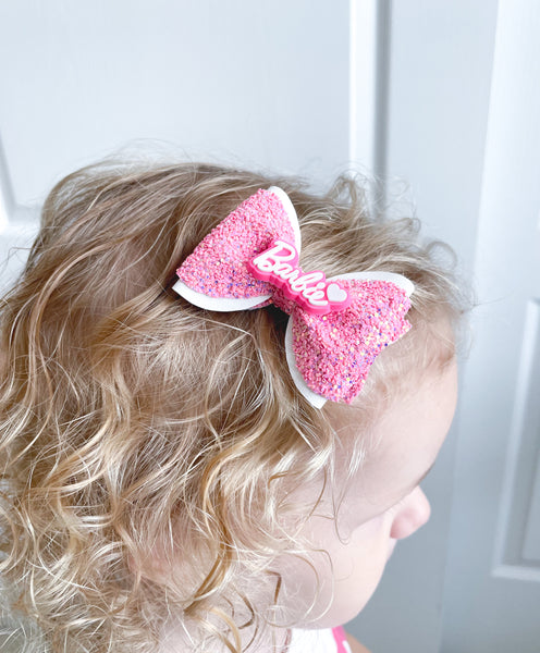 Barbie Girl Pinched Loop Hair Bow