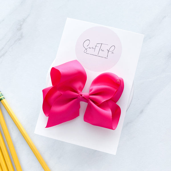 Hot Pink Ribbon Boutique Hair Bow
