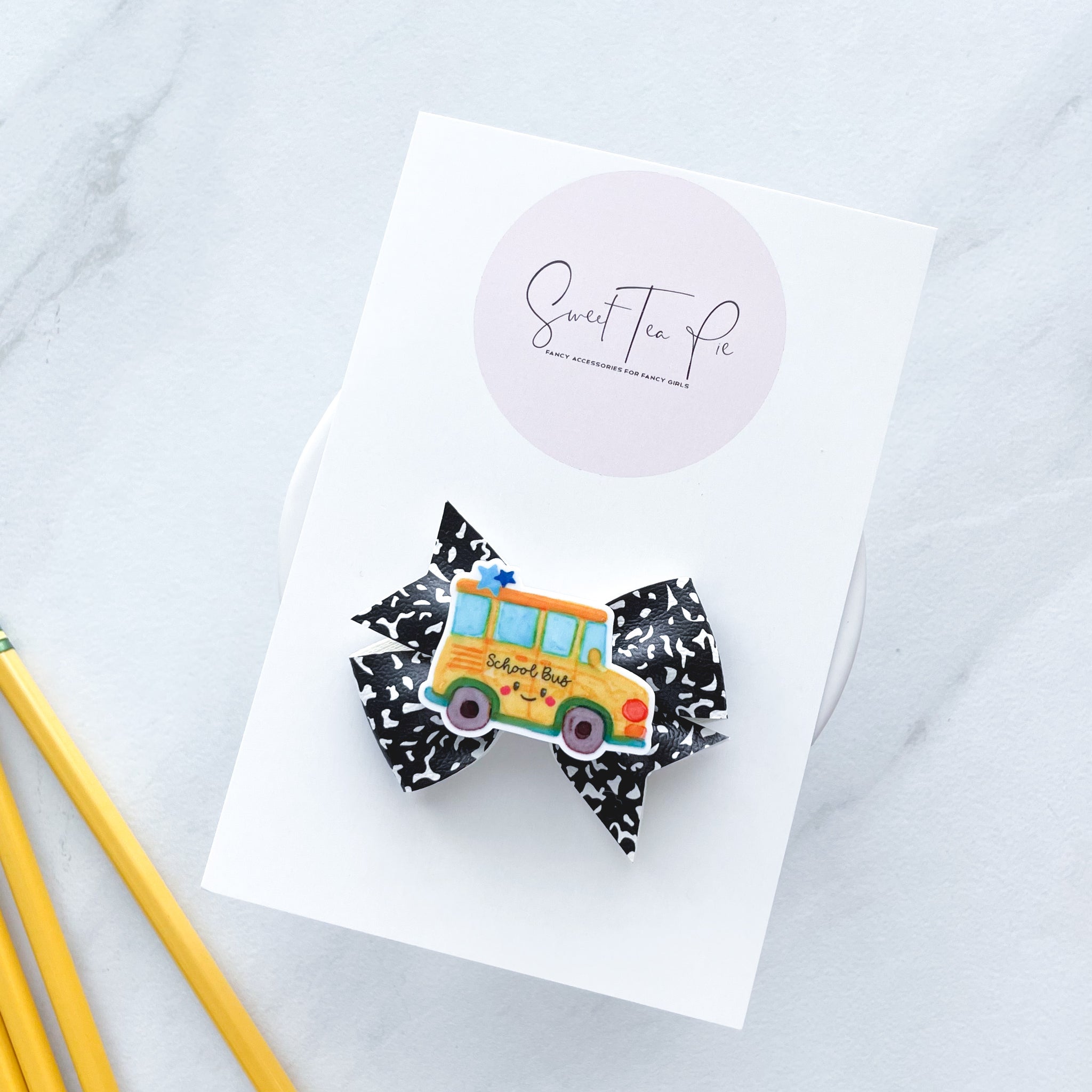 School Bus Pinwheel Hair Bow