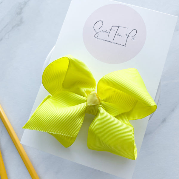 Bright Yellow Ribbon Boutique Hair Bow