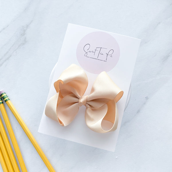 Beige Ribbon Boutique Hair Bow