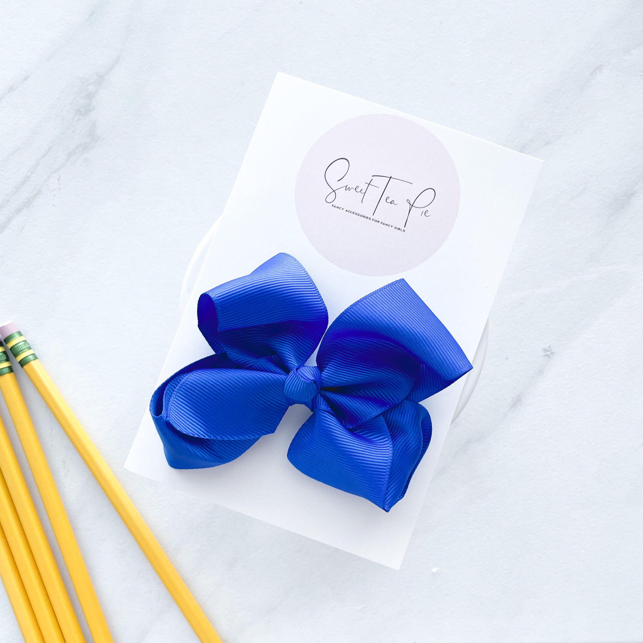 Navy Ribbon Boutique Hair Bow