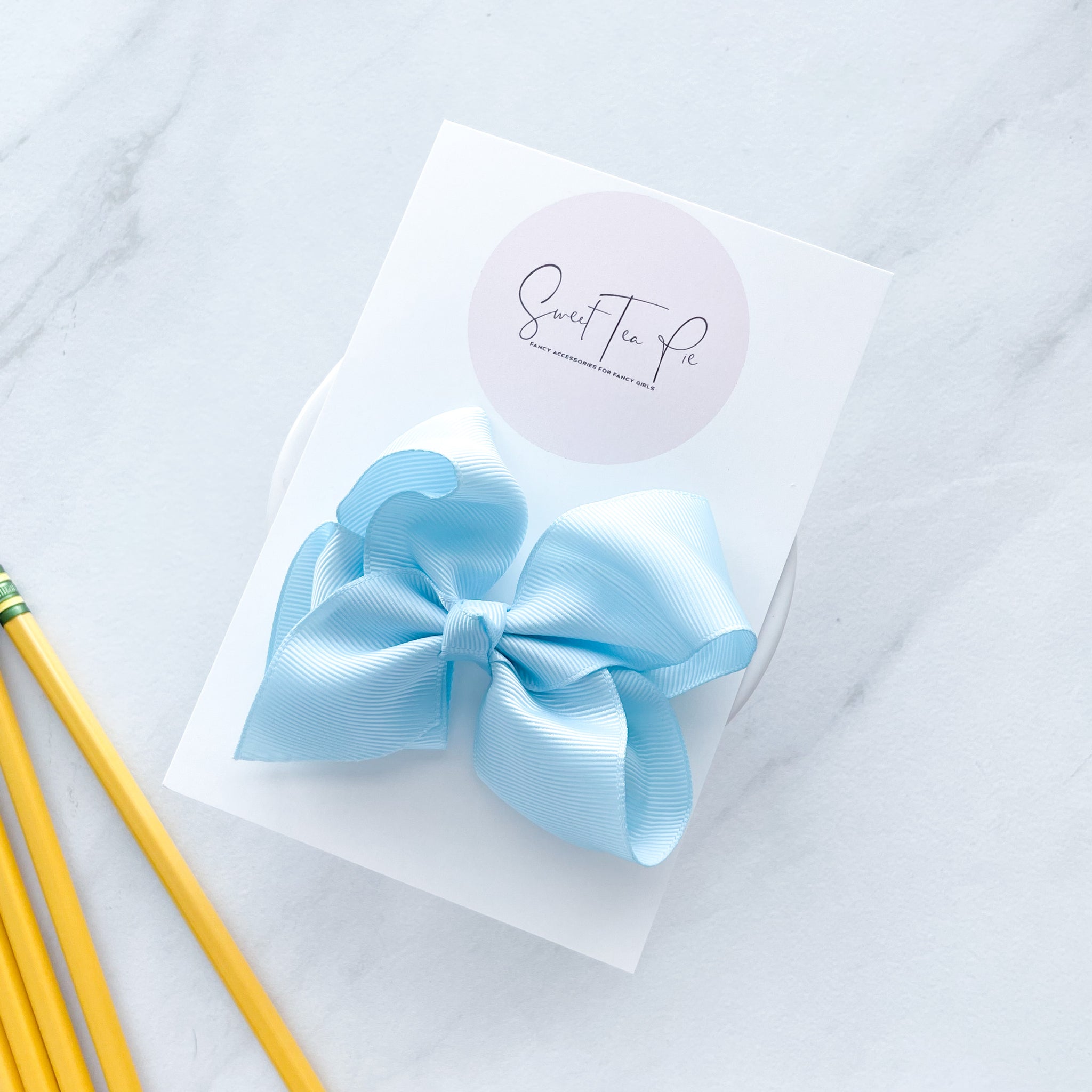 Arctic Blue Ribbon Boutique Hair Bow