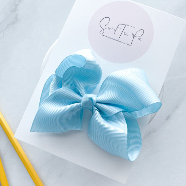 Arctic Blue Ribbon Boutique Hair Bow