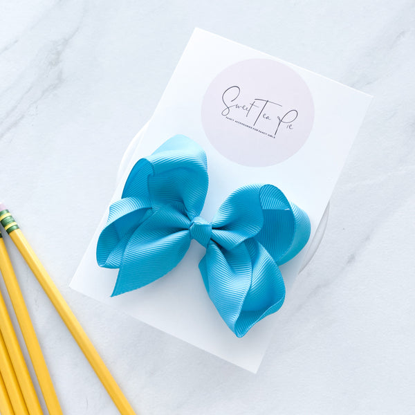 Cyan Ribbon Boutique Hair Bow