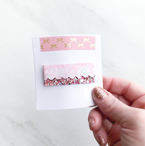 Cotton Candy Hint of Glitter Snap Clip