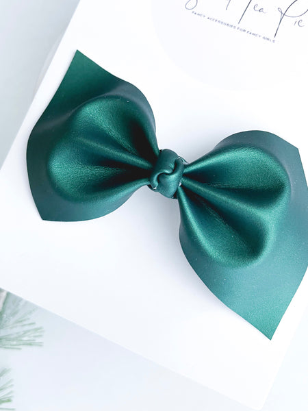 Pine Shimmer Knot Hair Bow