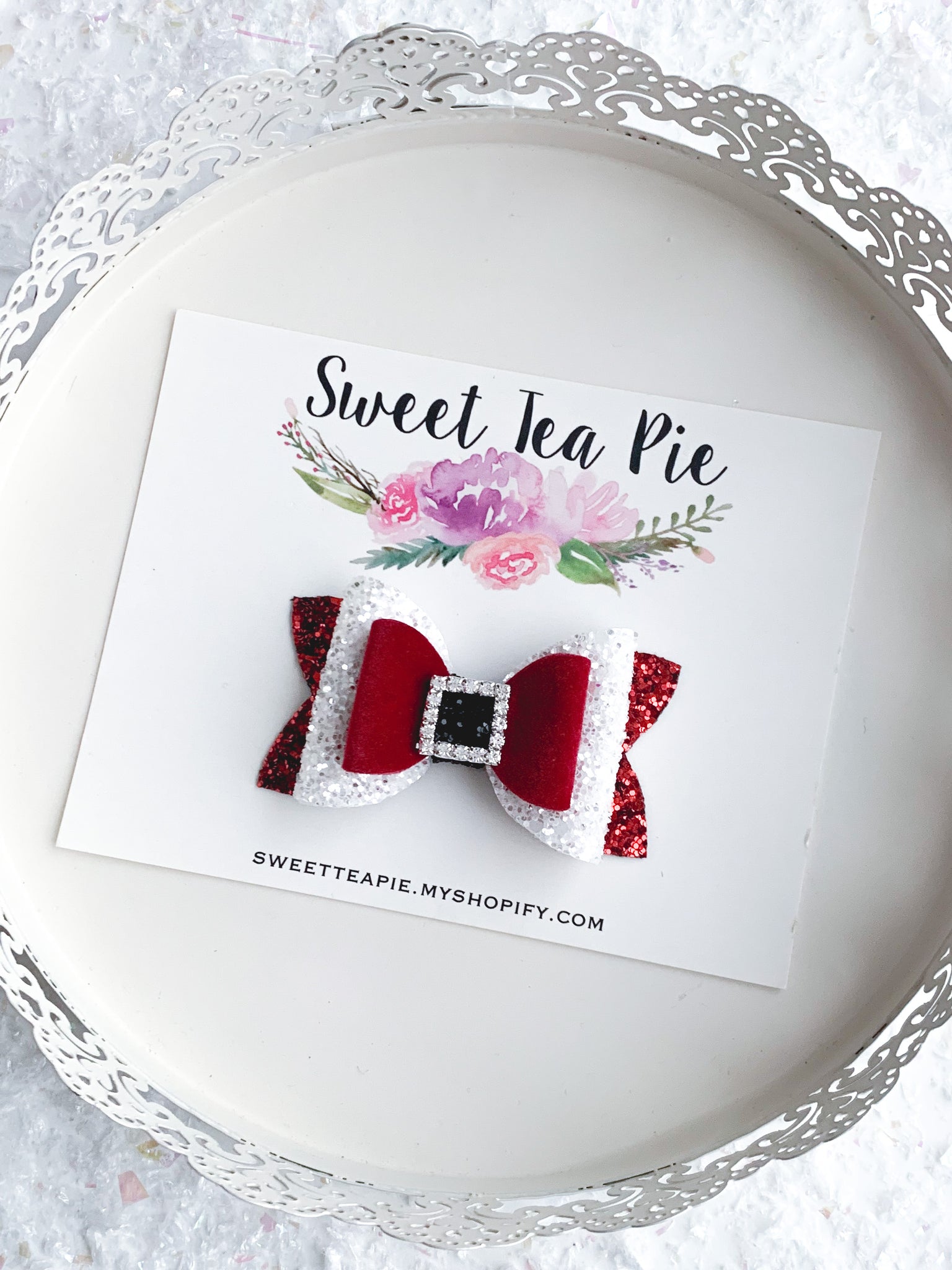 Santa Claus Double Loop Hair Bow